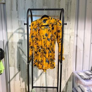 Floral Orange Women's Romper